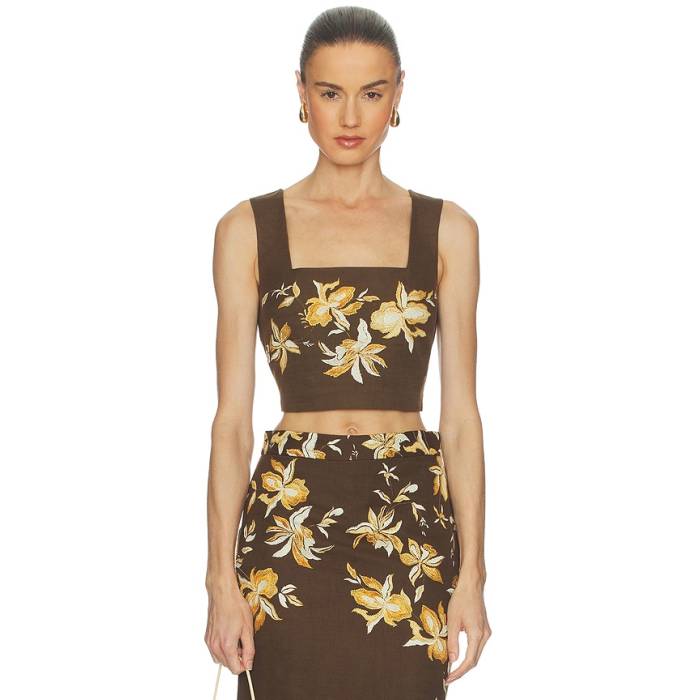 Hemant And Nandita 【 Boxy Top Women Brown 】 レディース 赤銅色 赤銅色