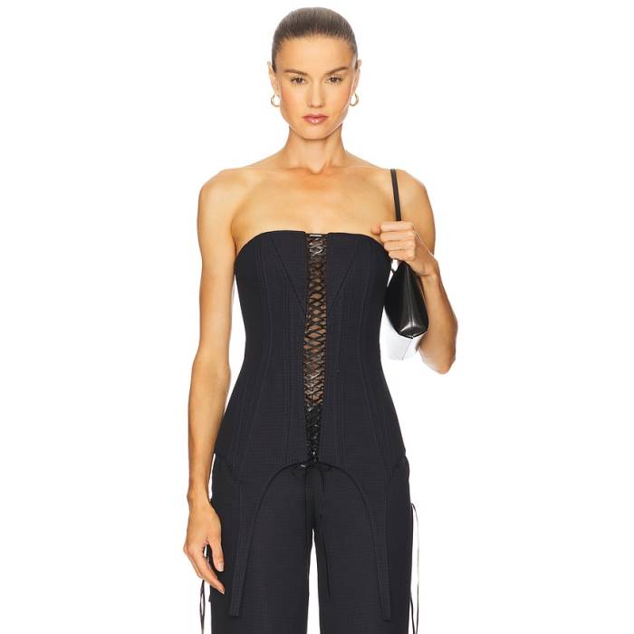 Ceren Ocak 【 Corset Top Women Navy Blue 】 レディース 紺色 米国海軍 青み 青色