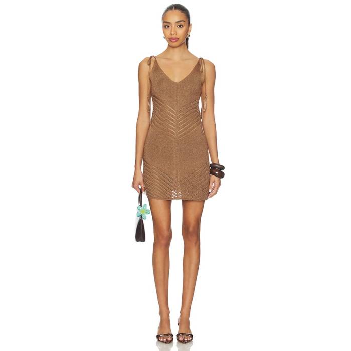 Devon Windsor 【 Halle Mini Dress Women Truffle 】 御召しもの レディース
