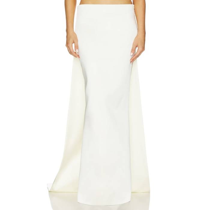 The New Arrivals By Ilkyaz Ozel 【 Medea Satin Maxi Skirt Women Lokum 】 繻子 レディース