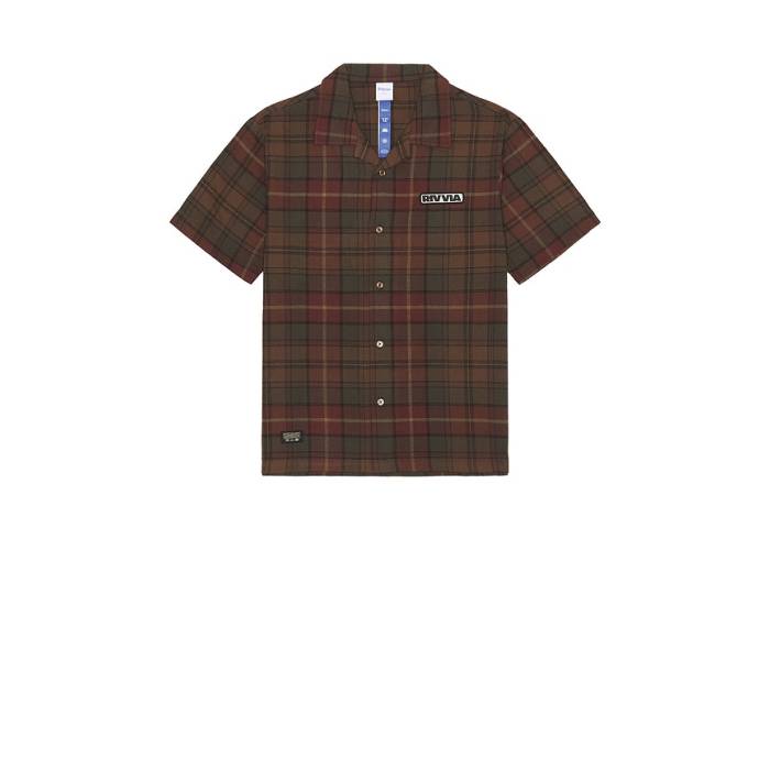 Rivvia Projects 【 Vv Plaid Shirt Men Black \u0026Amp; Brown 】 メンズ 黒いこと 黒いこと 赤銅色 赤銅色