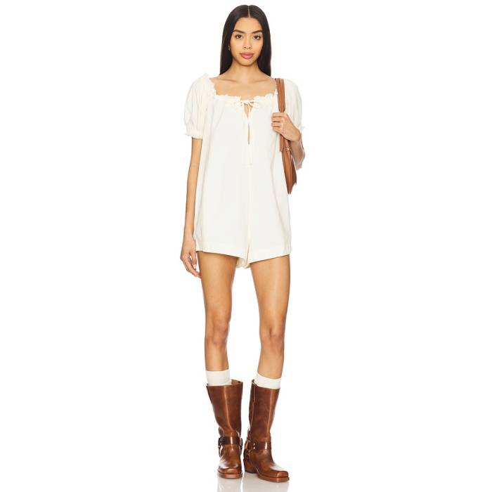 フリーピープル Free People 【 Daisy Denim Babydoll Romper Women Vanilla 】 ジーンズ ロンパース レディース