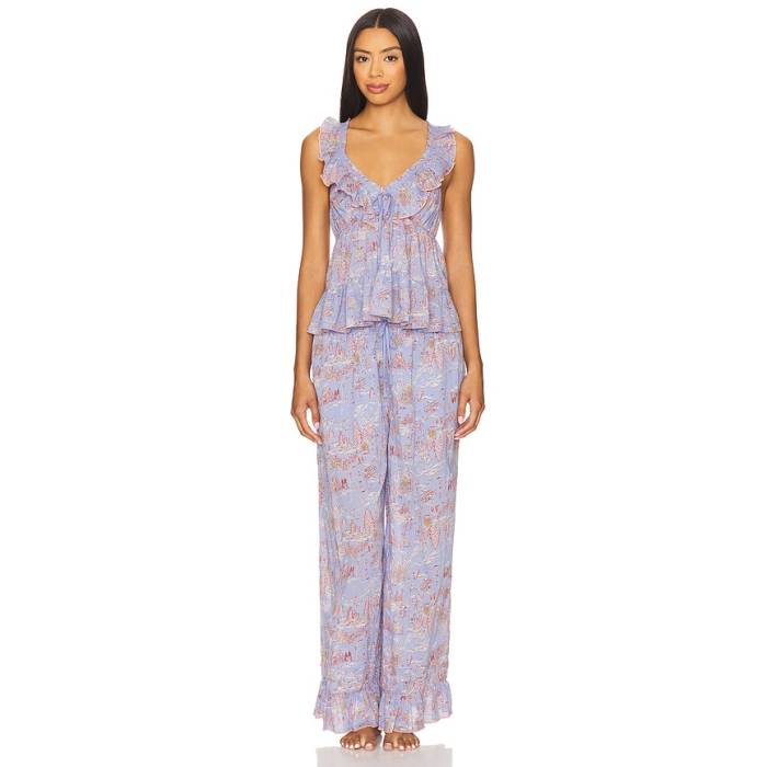 フリーピープル Free People 【 X Intimately Tangled Lights Printed Set In Cornflower Combo Women Cornflower Combo 】 レディース