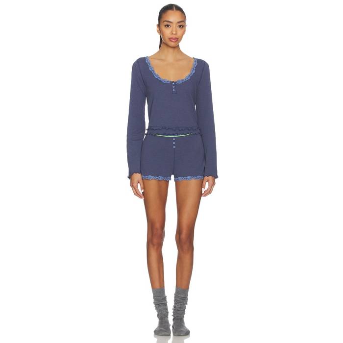 フリーピープル Free People 【 Spring Break Sleep Set Women Blue Crown 】 Spring 発条 レディース 青み 青色