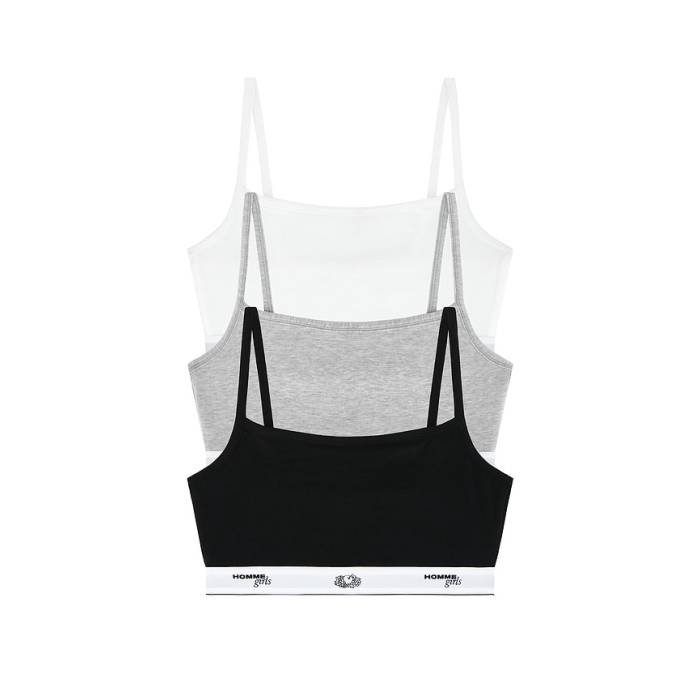 Hommegirls 【 X Fruit Of The Loom Cami Bralette 3-Pack Women Black, Heather Grey, \u0026Amp; White 】 3個入 レディース heather ギョリュウモドキ 白いこと 白いこと