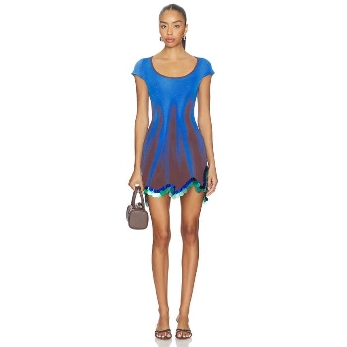 Ph5 【 Tina Mini Dress With Sequins Women Ocean Blue 】 御召しもの レディース 青碧 青碧