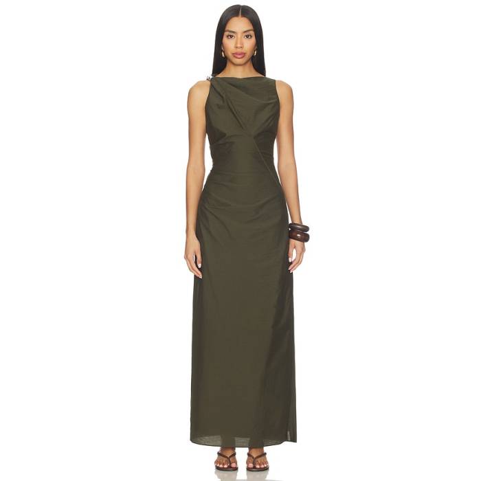 Sir. 【 Sorel Maxi Dress Women Dark Olive 】 御召しもの レディース olive オリーブ
