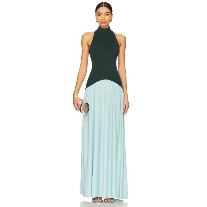 Solid \u0026 Striped 【 Soglio Halter Dress Women Evergreen \u0026Amp; Sky 】 お召しもの レディース 天の原