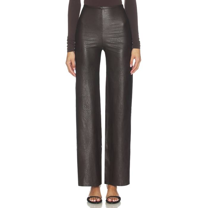 命令すること Commando 【 Faux Leather Wide Leg Pant Women Espresso 】 なめし革 ズボン下 レディース