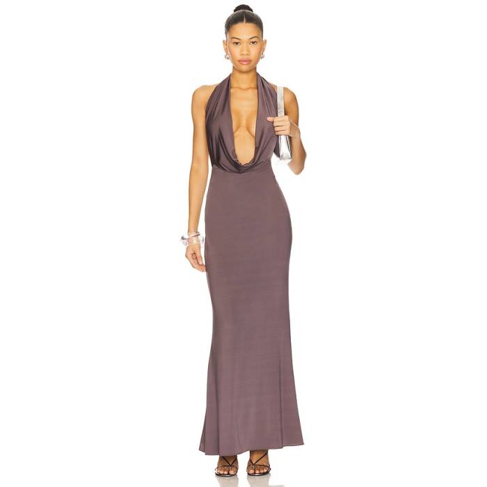 Lapointe 【 Lightweight Jersey Deep Cowl Neck Gown Women Mocha 】 プルオーバー ディープ レディース