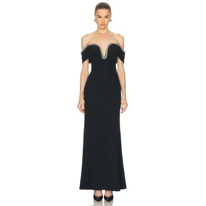 Camila Coelho 【 Valeria Gown Women Black 】 レディース 黒いこと 黒いこと