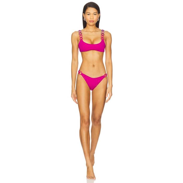 Saudade 【 Rainbow Bikini Set Women Magenta 】 虹色 虹霓 レディース マジェンタ