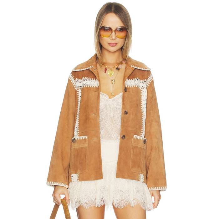 Sea 【 Irena Suede Jacket With Crochet Women Camel 】 スエード・スウェード Jacket ジャケット レディース camel キャメル|スニケス