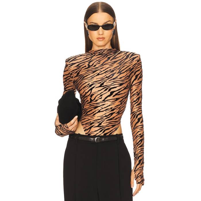 Bronx And Banco 【 Zebra Bodysuit Women Black Multi 】 上半身背広 レディース 黒いこと 黒いこと