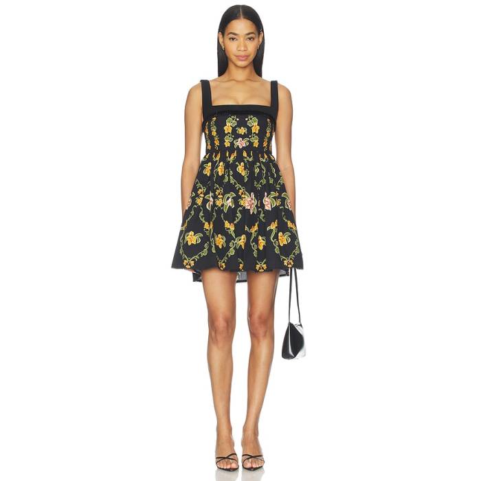 Agua By Agua Bendita 【 Barbara Mini Dress In Cordillera Women Navy 】 御召しもの レディース 紺色 米国海軍