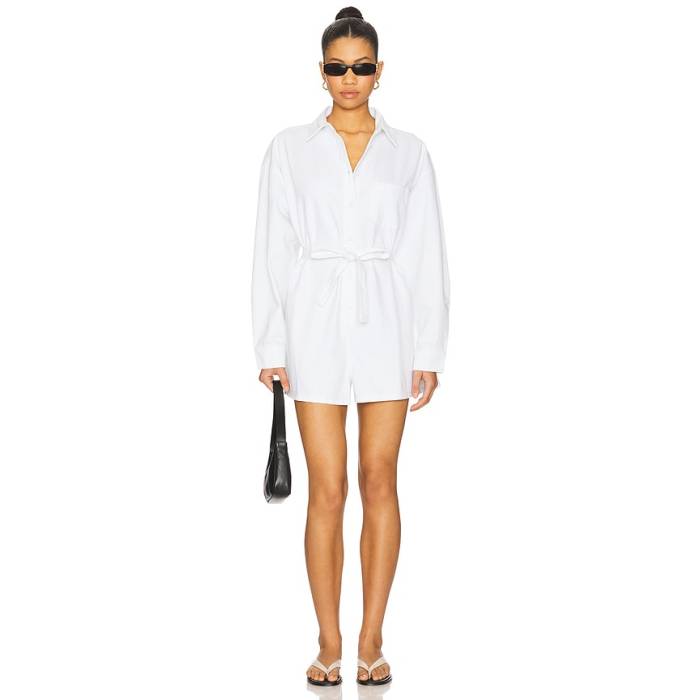 Pistola 【 Vance Long Sleeve Romper Women Vivid White 】 Sleeve 捩り ロンパース レディース 白いこと 白いこと