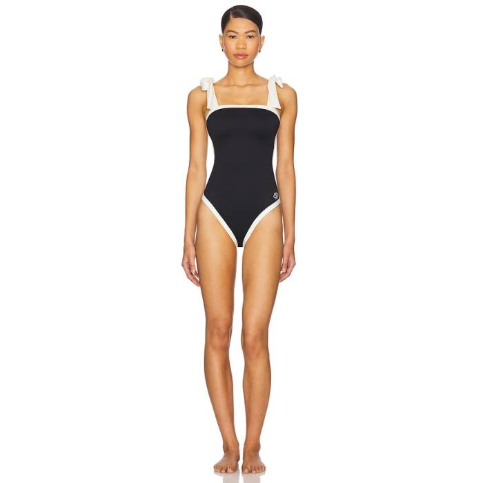 Simkhai 【 Piper Bow Tie Strap One Piece Swimsuit Women Black Multi 】 タイ 同盟罷工一回り 海水着 レディース 黒いこと 黒いこと