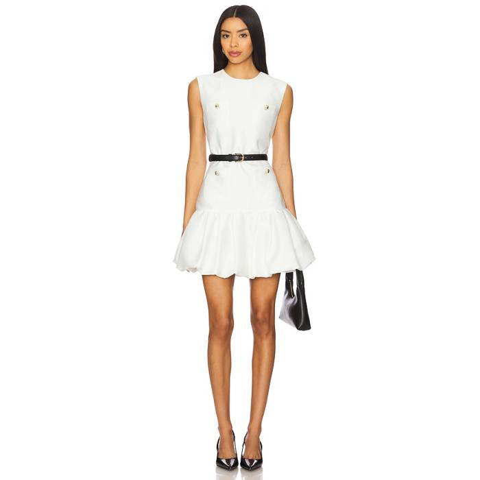 Self-Portrait 【 Taffeta Mini Dress Women Cream 】 お召しもの レディース 皮膚軟化剤