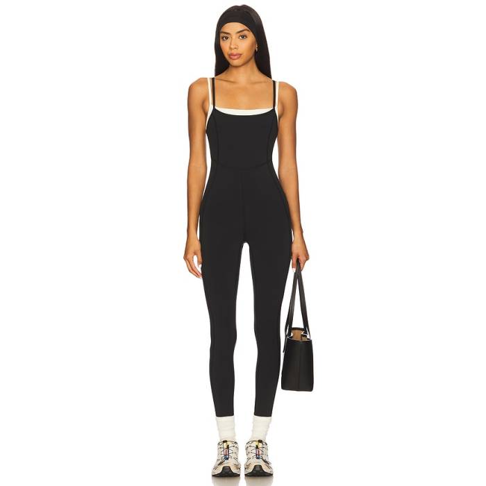 Lspace 【 Finish Line Jumpsuit Women Black And Cream 】 飛び降りる背広 レディース 黒いこと 黒いこと 皮膚軟化剤