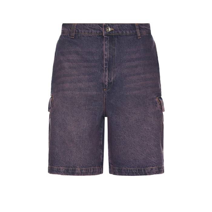 Flaneur 【 Denim Cargo Shorts Men Violet Wash 】 ジーンズ 積貨委託貨物 さる股引き メンズ 紫・相撲取り草