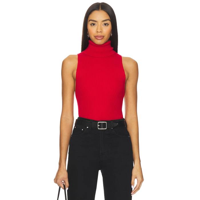 Enza Costa 【 Knit Cashmere Sleeveless Sweater Women Classic Red 】 編み物 Sleeveless ノン捩り 調教師 レディース 古典派音楽 Red 赤・赤いこと