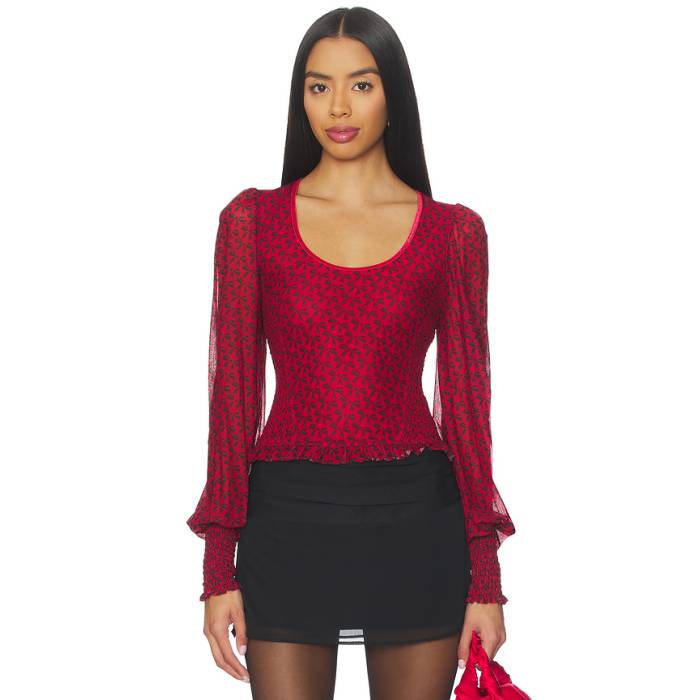 フリーピープル Free People 【 Dottie Knit Top Women Salsa 】 編み物 レディース