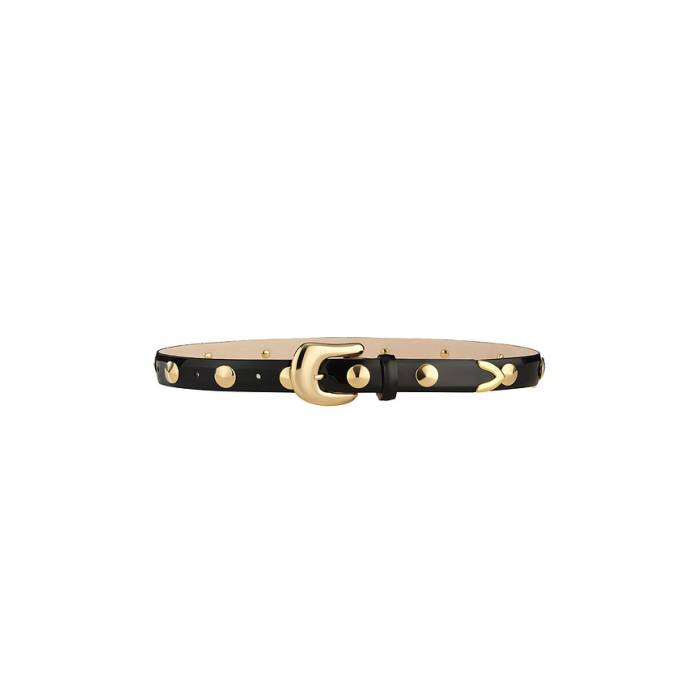 Aureum 【 Patent Studded Belt Women Black \u0026Amp; Gold 】 専売特許 三尺帯 レディース 黒いこと 黒いこと ゴールド