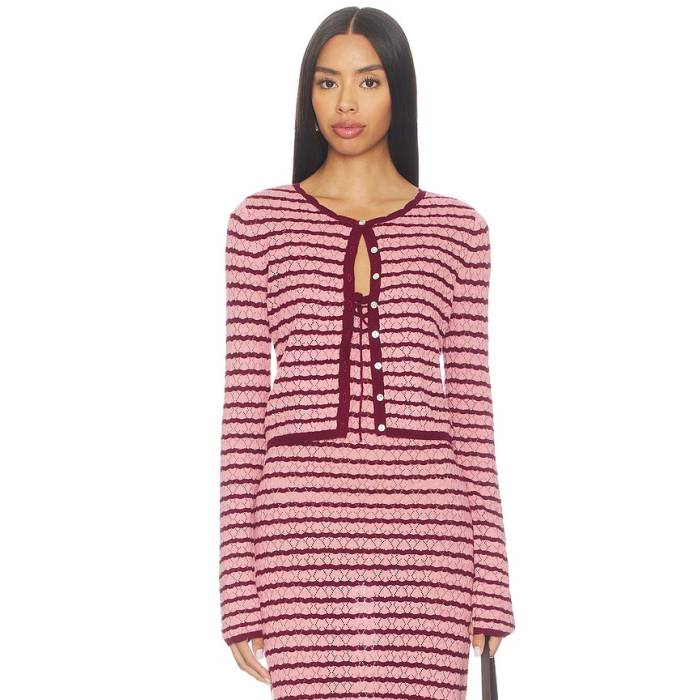 Lspace 【 Rosalie Cardigan Women Strawberry Stripe 】 ジレー レディース Stripe 縞模様