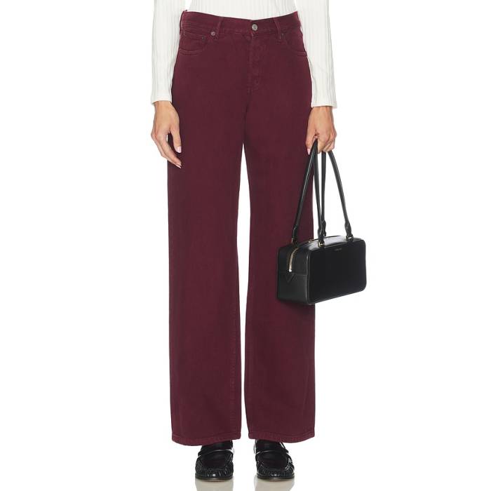 Still Here 【 Everyday Straight Jeans Women Burgundy 】 ジーンズ レディース ワイン色・バーガンディー|スニケス