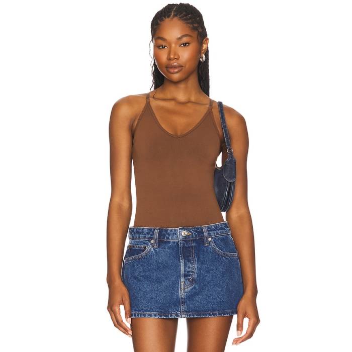 渡り間クス Spanx 【 Sculpt Thong Bodysuit Women Chestnut Brown 】 上半身背広 レディース 赤銅色 赤銅色