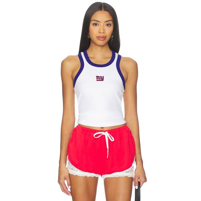 Terez 【 X Revolve Giants Scoop Armhole Rib Tank Top Women White 】 ジャイアンツ タンクトップ レディース 白色 ホワイト｜スニケス