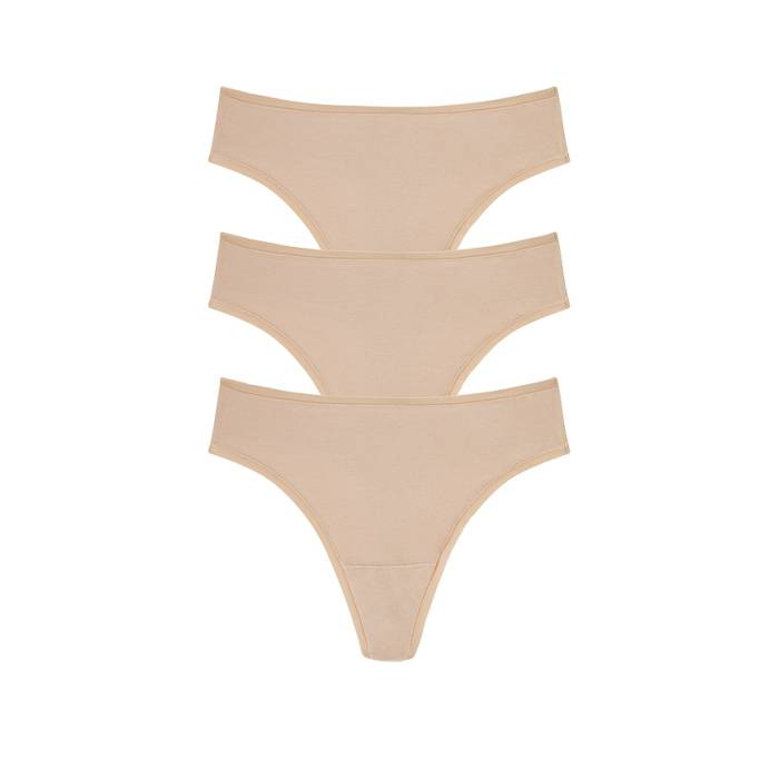 ナトリ Natori 【 Bliss Bare Cotton Thong 3-Pack Women 】 3個入 レディース