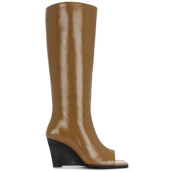 Nakedvice 【 The Lena Boot Women Toffee Crackle Leather 】 ブーツ レディース なめし革