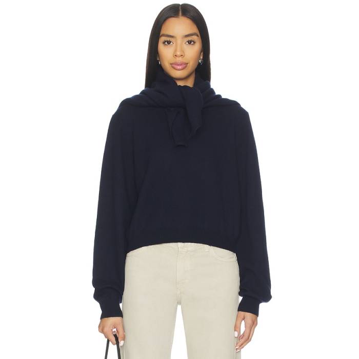 Eaves 【 Parris Detachable Kerchief Crew Women Navy 】 労働者の一団 レディース 紺色 米国海軍
