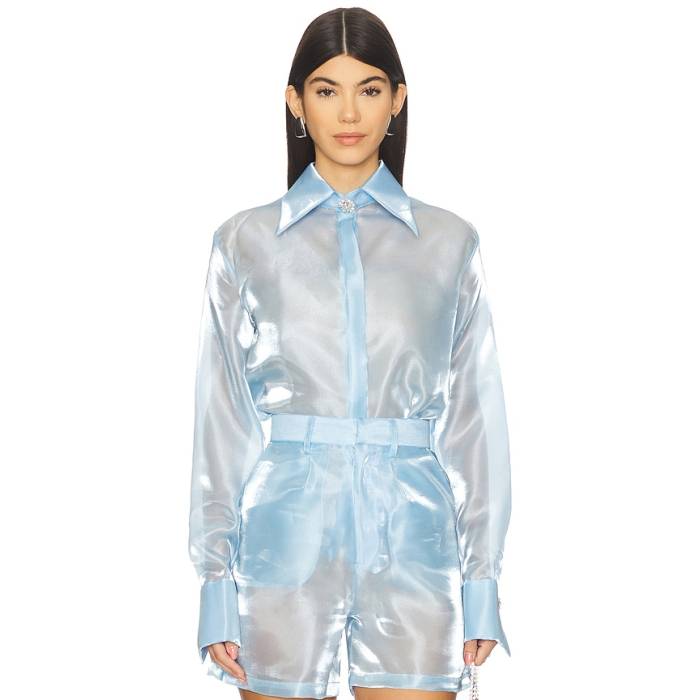 Mariandree Gaitan 【 Athenea Blouse Women Light Blue 】 レディース 青み 青色