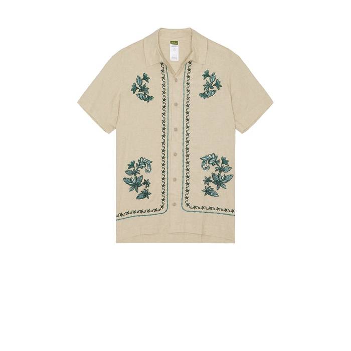 Agua Bendita 【 Jack Shirt Men Beige &Amp; Green 】 メンズ ベージュ green 緑・グリーン｜スニケス