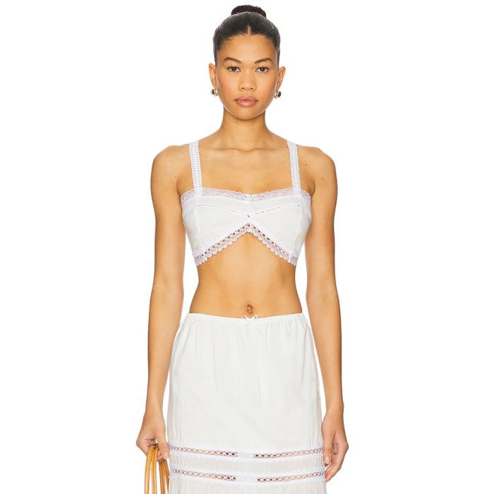 Swf 【 Fine Lace Bralette Women Antique White 】 レディース 白いこと 白いこと