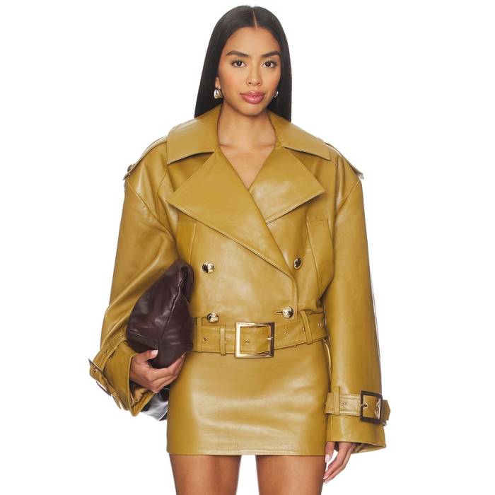 Retrofete 【 Malene Leather Jacket Women Ochre 】 なめし革 Jacket 上衣 レディース