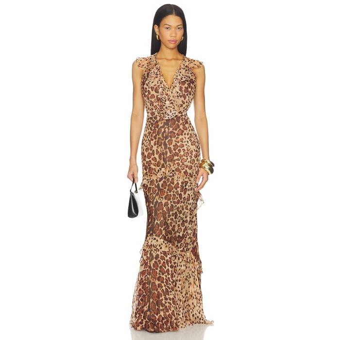 Saloni 【 Rita Dress Women Cheetah 】 御召しもの レディース