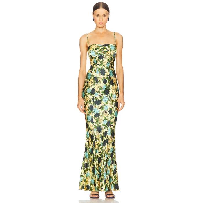 Saloni 【 Renee Long Dress Women Lantana Aquatic 】 御召しもの レディース