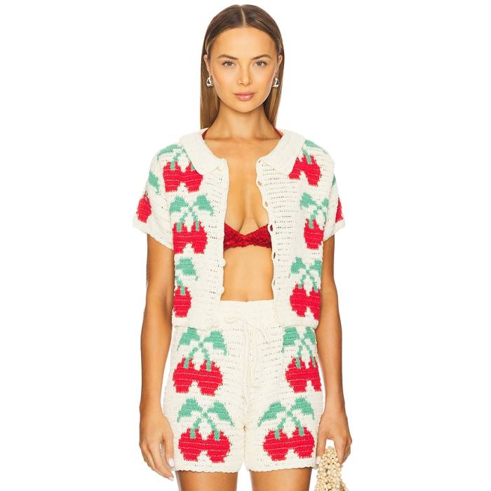 Celiab 【 X Revolve Top Women Ivory Cherry 】 レディース 象牙色