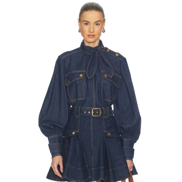 ジマーマン Zimmermann 【 Denim Cargo Blouse Women Harbour Blue 】 ジーンズ 積貨委託貨物 レディース 青み 青色