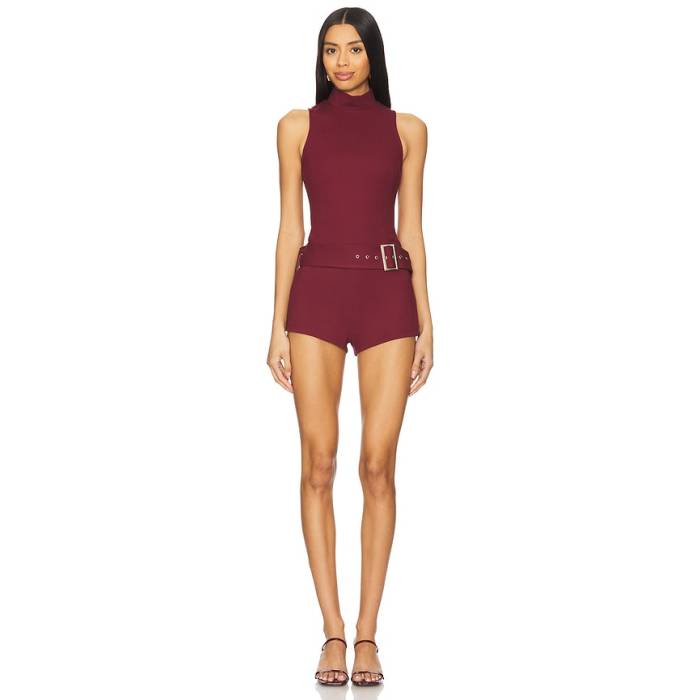 Superdown 【 Evie Romper Women Oxblood 】 ロンパース レディース 赤・オックスブラッド