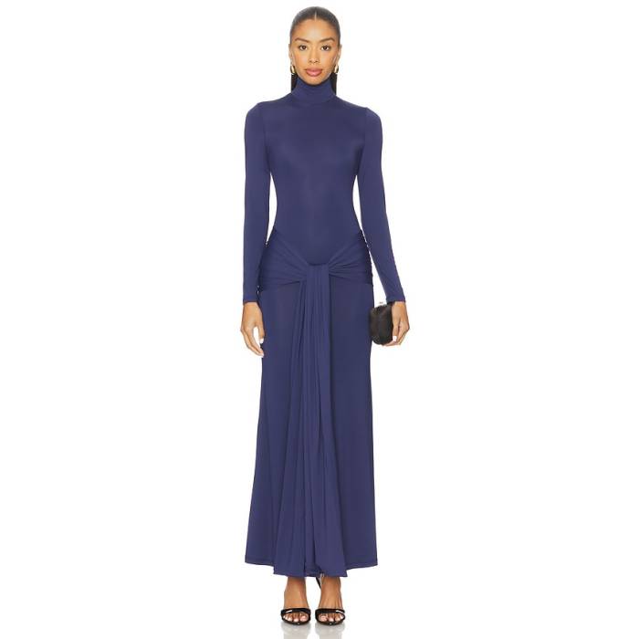 バルドット Bardot 【 Alix Maxi Tie Front Dress Women Navy 】 ネクタイ ドレス レディース 紺色 ネイビー|スニケス