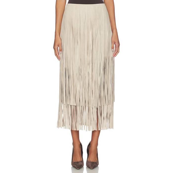 ラグアンドボーン Rag \u0026 Bone 【 Jasmine Fringe Skirt Women Stone 】 レディース