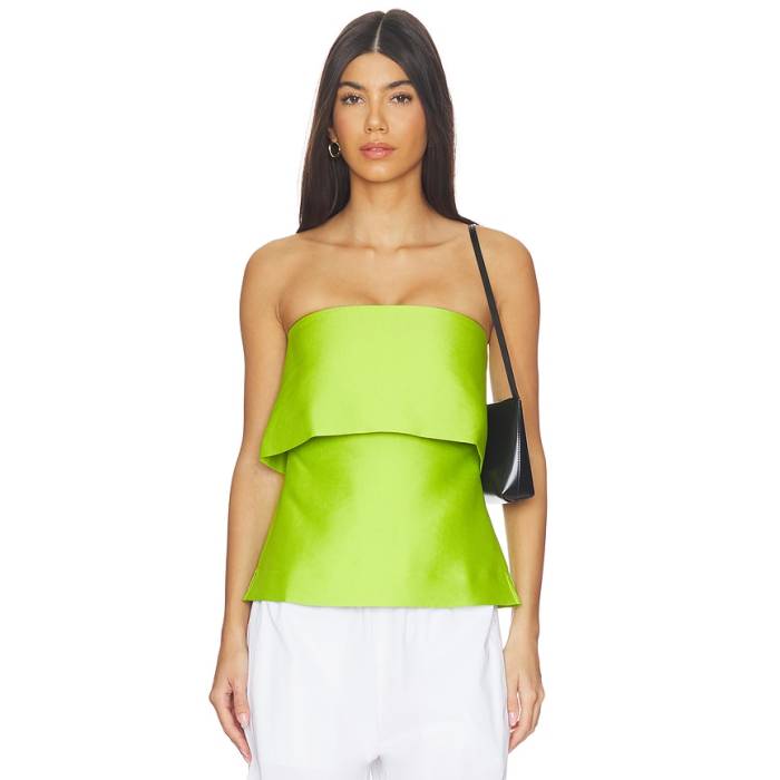 Aligne 【 Felix Satin Strapless Top Women Lime 】 繻子 レディース 菩提樹