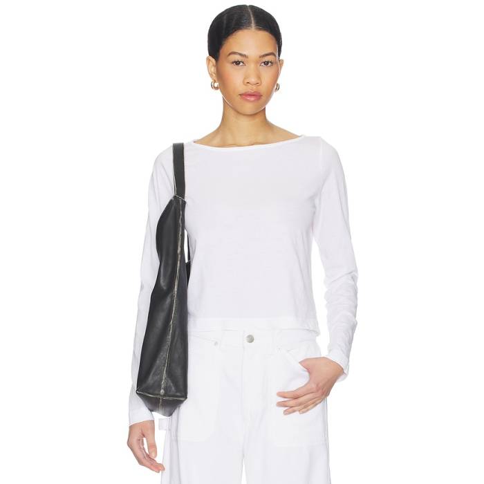 Perfectwhitetee 【 Drop Shoulder Long Sleeve Women White 】 Sleeve 捩り レディース 白いこと 白いこと