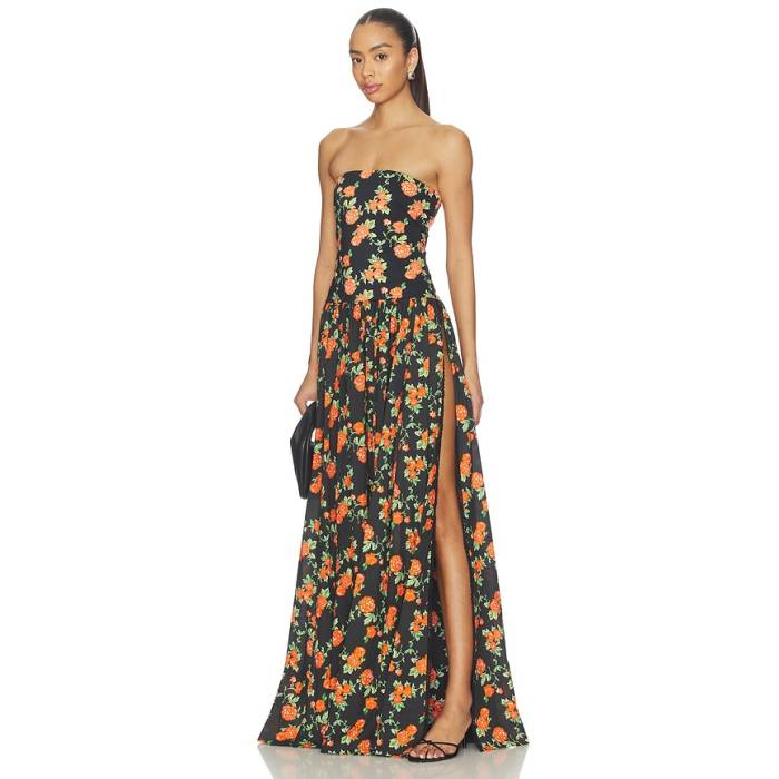 Caroline Constas 【 Marianna Dress Women Black &Amp; Red Multi 】 ドレス レディース 黒色 ブラック Red 赤・レッド｜スニケス