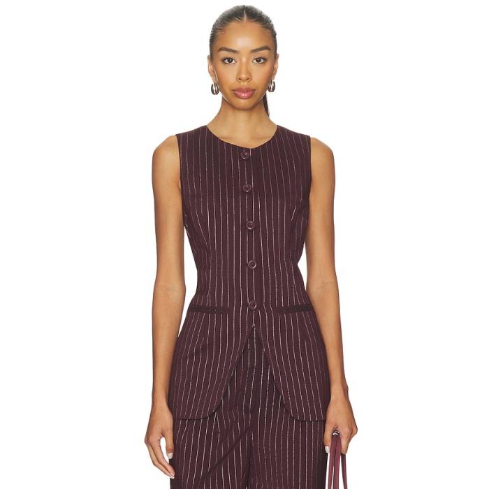 Simonmiller 【 Sabine Pinstripe Vest Women Bordeaux Metallic Pinstripe 】 ベスト レディース|スニケス