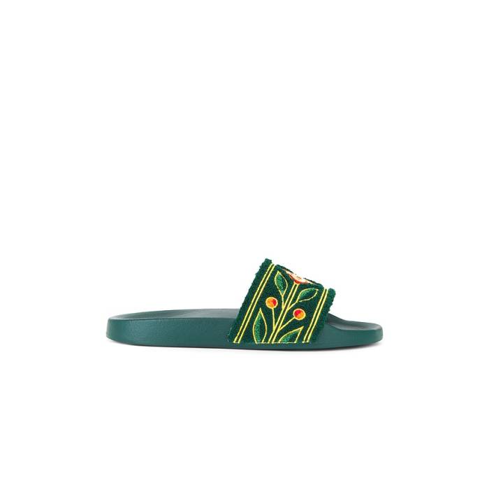 カサブランカ Casablanca 【 Embroidered Terry Slider Men Green 】 メンズ green 緑・緑であること